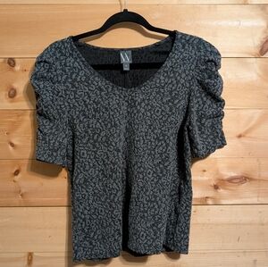 Worthington Charcoal Textured Cute Top, Stretch